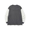 HISHANDER Round Patch Long Sleeve T-Shirts [White / Gray]