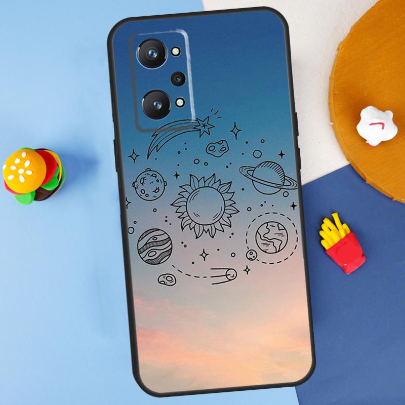 Space Solar System Planets Universe For Realme GT7 Pro GT 6T 6 5 C67 C61 C55 C53 C51 C21Y C25S C75 10 11 12 13 14 Pro Plus Case