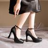 Moda 2025 Damskie Czarne Szpilki Wiosenne Codzienne Buty Damskie Szpilki Jednokolorowe Buty na Koturnie Duże Rozmiary Szpilki Rozmiar 34-40