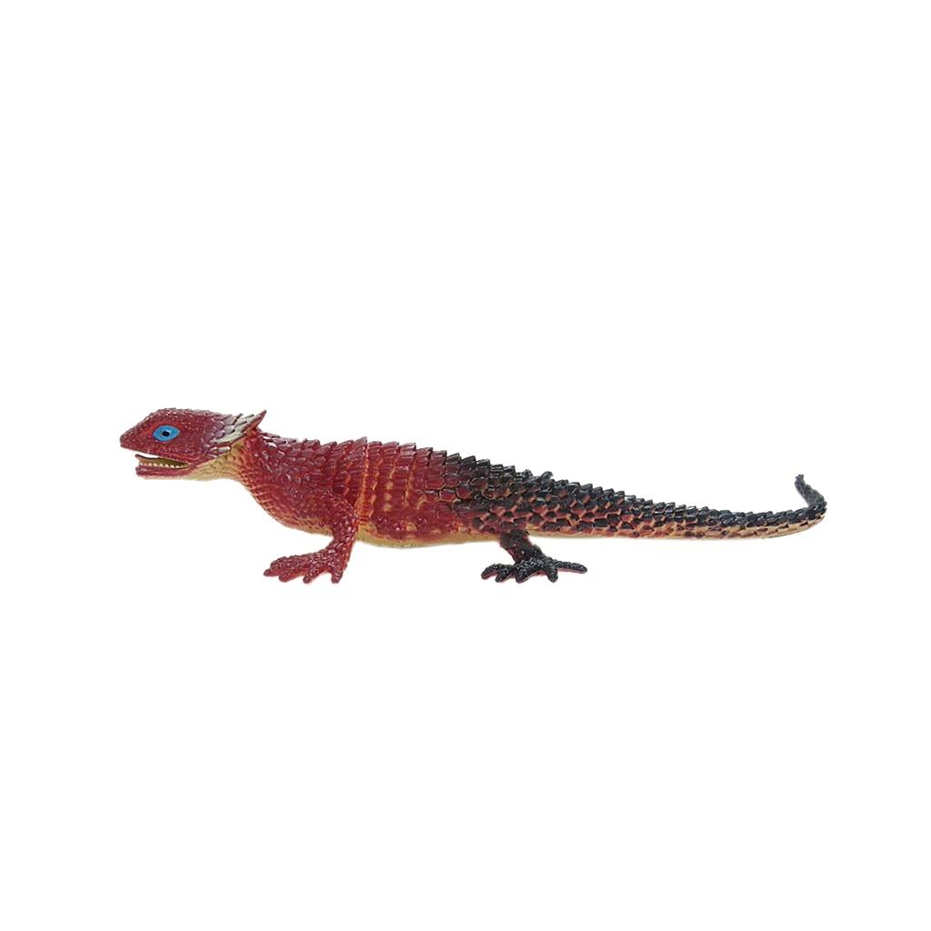Vivid Reptile Animal Rubber Lizard Model Figure Educational Toy Halloween Joke Accessory - Wine Red