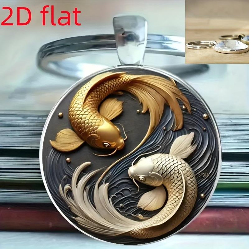 

Модний Новий 2D Інь-Ян Короп Круглий Скляний Щасливий Підвіска, Модна Прикраса для Сумки та Ключів Автомобіля, Святковий Подарунок A