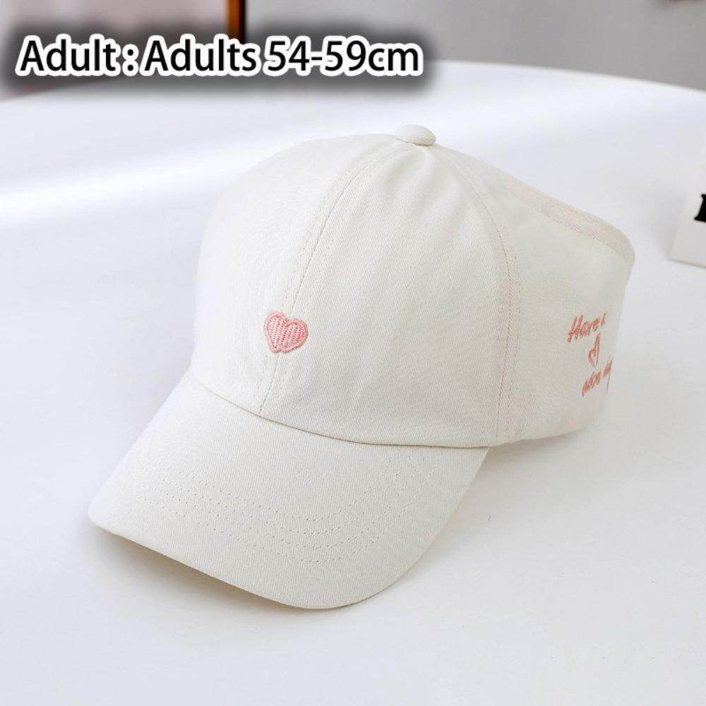 

Heart-embroidered Baseball Cap for Girls Breathable Children s Baseball Hat New High Ponytail Cap beige adult