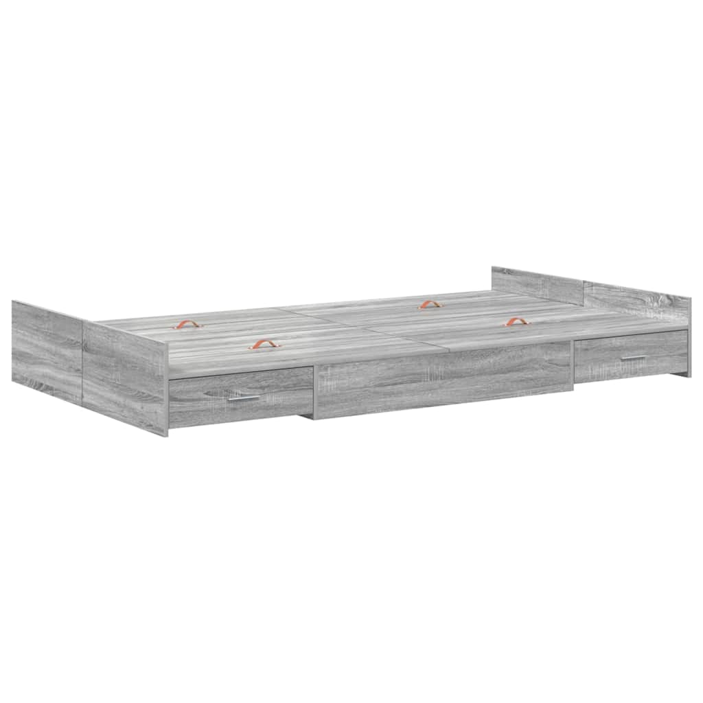 Storage Bed Frame Grey Sonoma 120 X 190 Cm