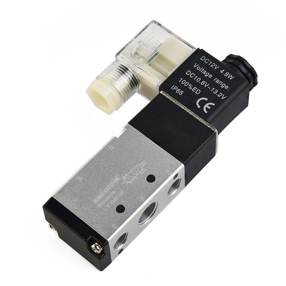 DC 12V 5 Way Pneumatic Electric Solenoid Valve Control Silencers 1/8 UK
