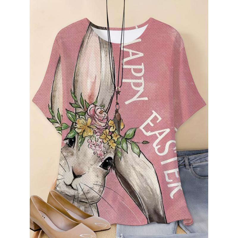 Fashion Women's Crew Neck Short Sleeve 3D Animal Color Printing Animal Short Sleeve Crew Neck T-Shirt