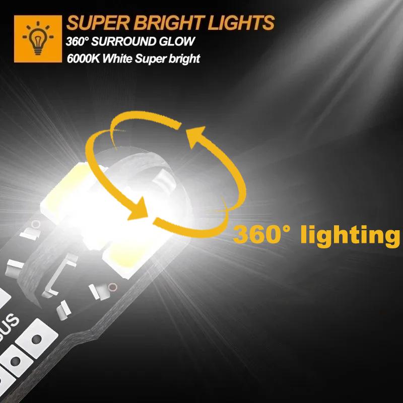 T10 Car Led Light Bulb W5W LED Canbus No Error Super Bright Car Interior Light SMD Auto Bulb White Amber Red Reading Dome Lamp