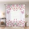 Pink Butterfly Sheer Curtain - Soft Sweet Romantic Style   Spring-Themed Decorative Sheer Curtain for Living Room and Bedroom