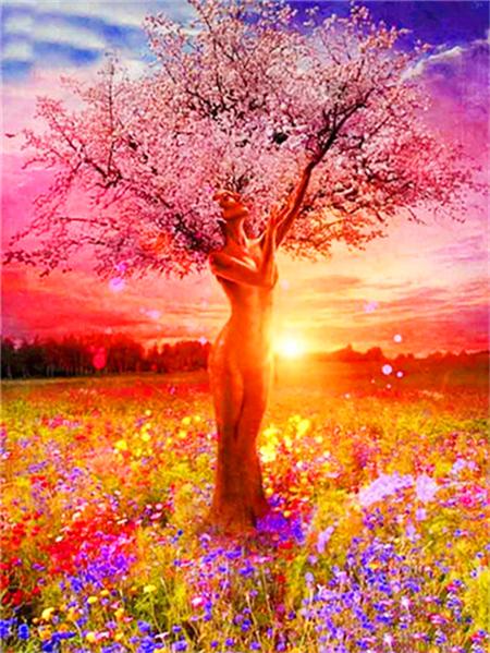 Diamond Painting Kit Tree Landscape Full Square/round Embroidery Mosaic Fantasy Landscape Home Decor