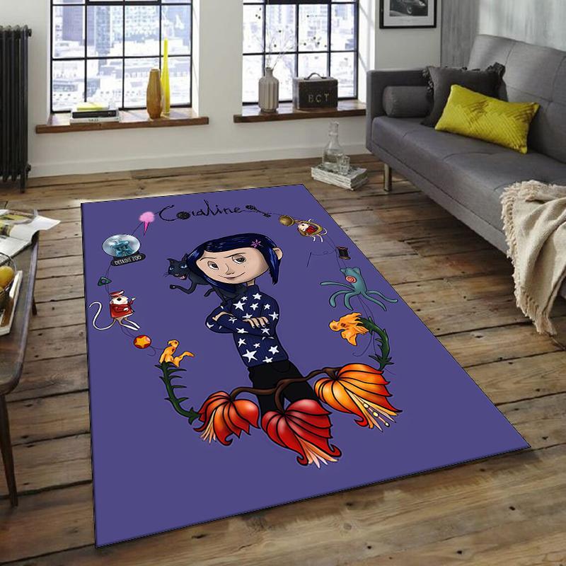 1pc C-Coraline (4) Design Area Rug - Non-Slip, Soft & Cozy Floor Mat for Living Room, Bedroom, Office - Indoor/Outdoor Decorative Carpet