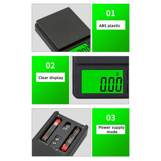 Mini Jewelry Scale 0.01/0.1G LCD Display High Precision Battery Powered Pocket Size Electronic Scale Multifunctional Small Weight Digital Scale