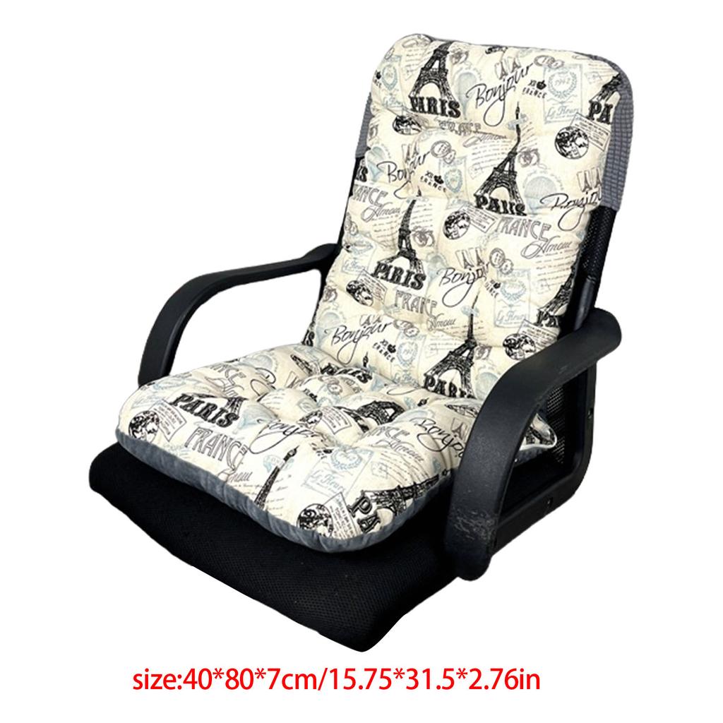 Soft High Back Chair Cushion with Elastic Straps for Garden Patio or Office Seating 40x80CM