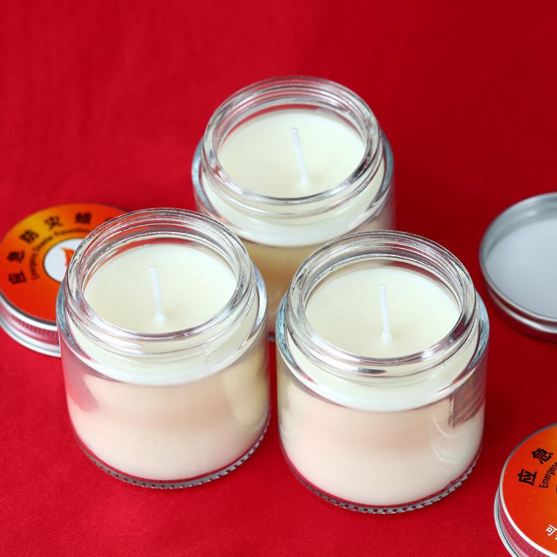 24-hour Emergency Disaster Prevention Candles for Household Power Outage Lighting Outdoor Greenhouse Heat-enhancing Transparent Glass Cup