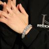 13MM Full Diamond Jiugongge Bracelet, Unisex Fashion Trendy Hip-hop Alloy Jewelry