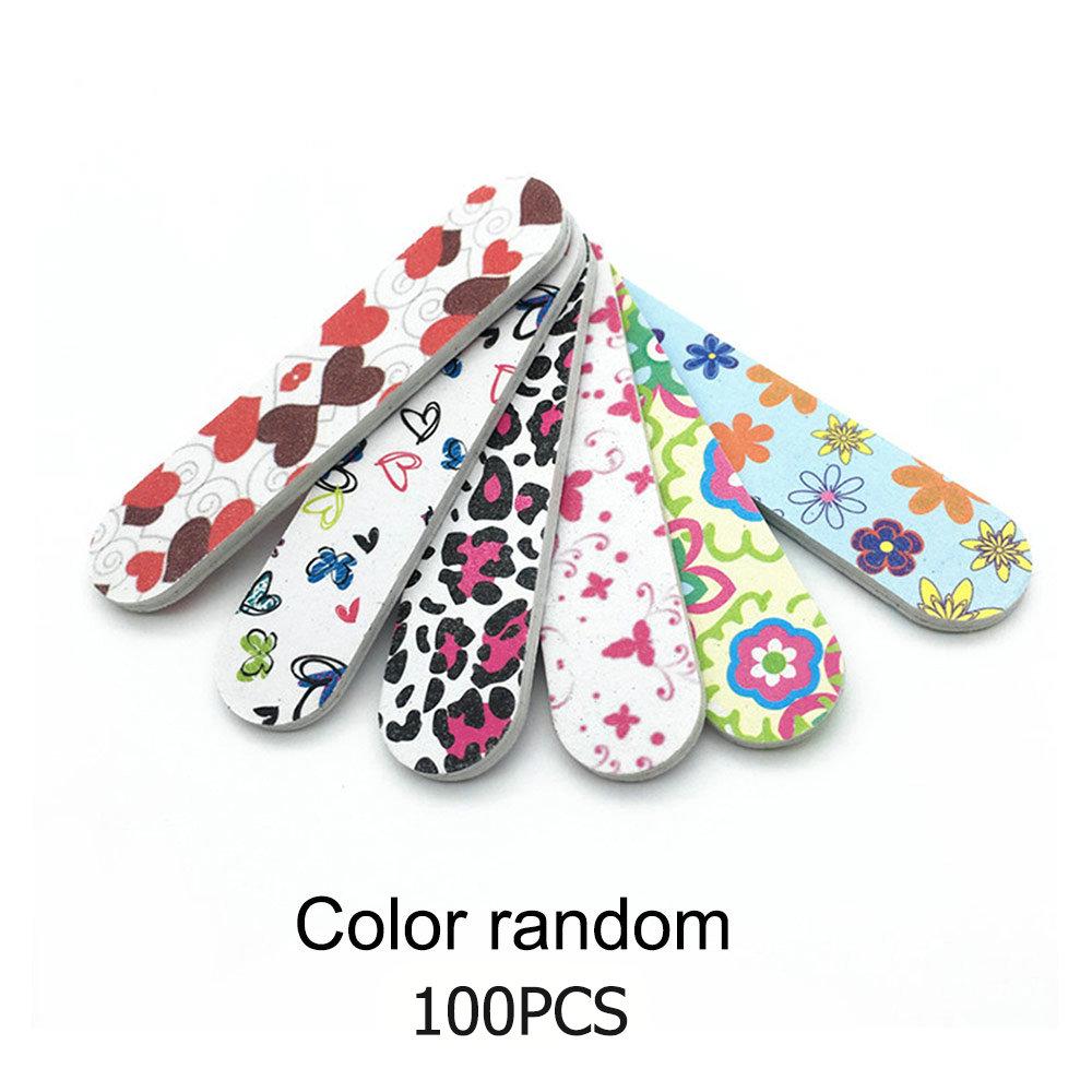 

100 шт., пилочка для ногтей, УФ-гель для ногтей, губчатая пилка, шлифовальный буферный блок, лайм, инструменты для дизайна ногтей