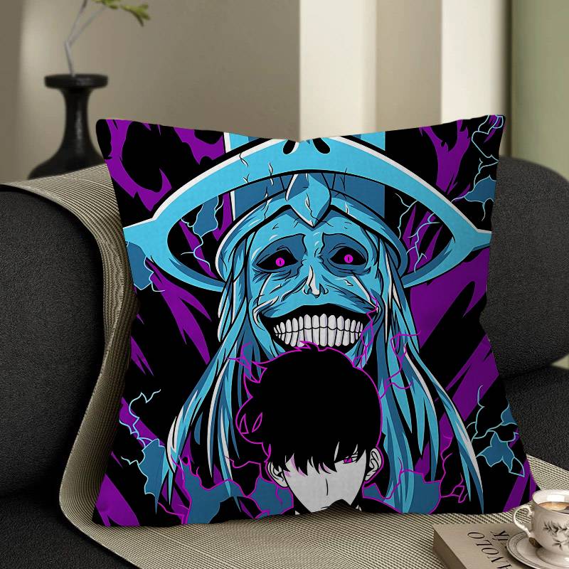 Anime Solo Cartoon Leveling Pillow Gift Home Office Decoration Bedroom Sofa Car Cushion Cover Case 45x45