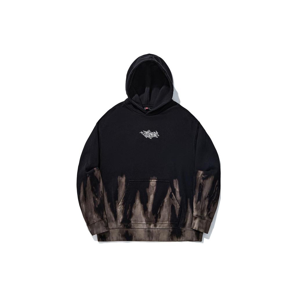 Li Ning Skateboard Series Gradient Loose Pullover Hoodie Unisex Hoodies Black AWDU325-1