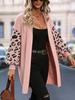 2025 Leopard Print Patchwork Knit Cardigan - Women's European/American Fashion Loose Sweater