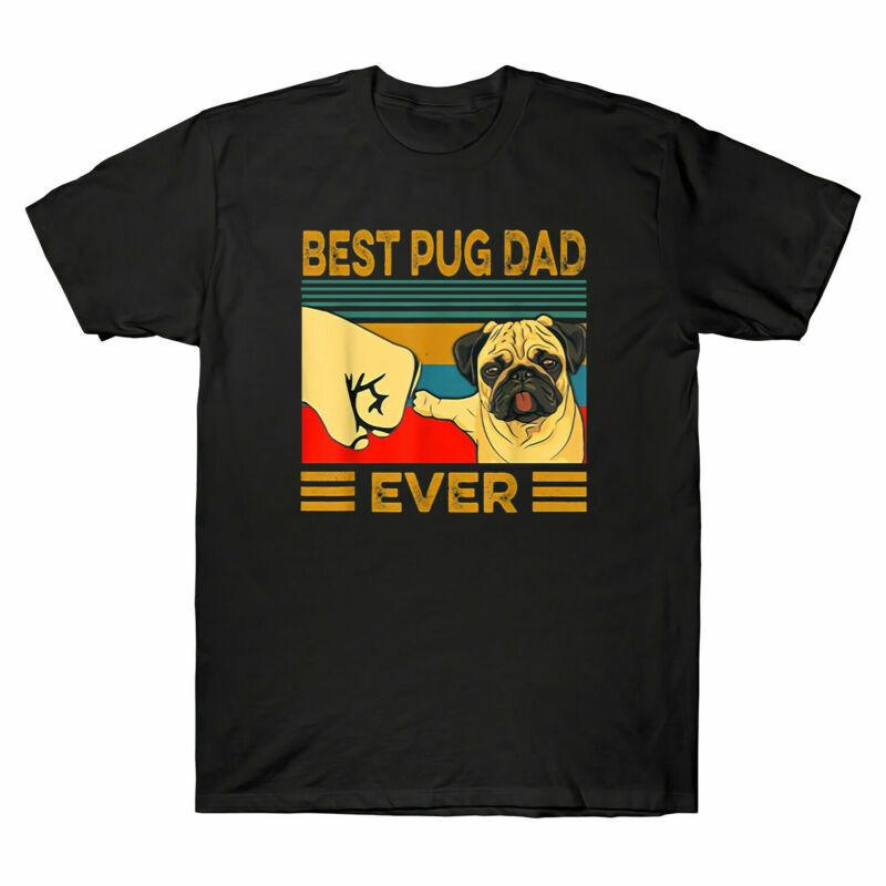 Fit Pug Dog Unisexs TShirt Bump Top Cotton Vintage Funny Ever Best Lover Dad Tee S