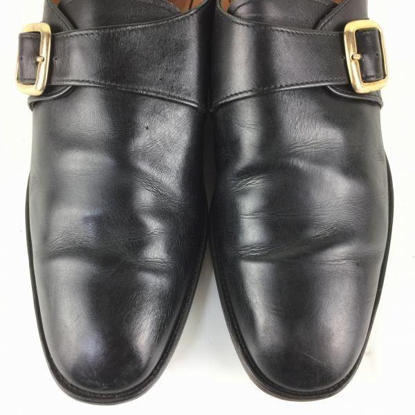 Vintage HARRY WILSON Monk Strap Business Shoes Black size 10.5 28.5 Leather Mckay Construction(USED)