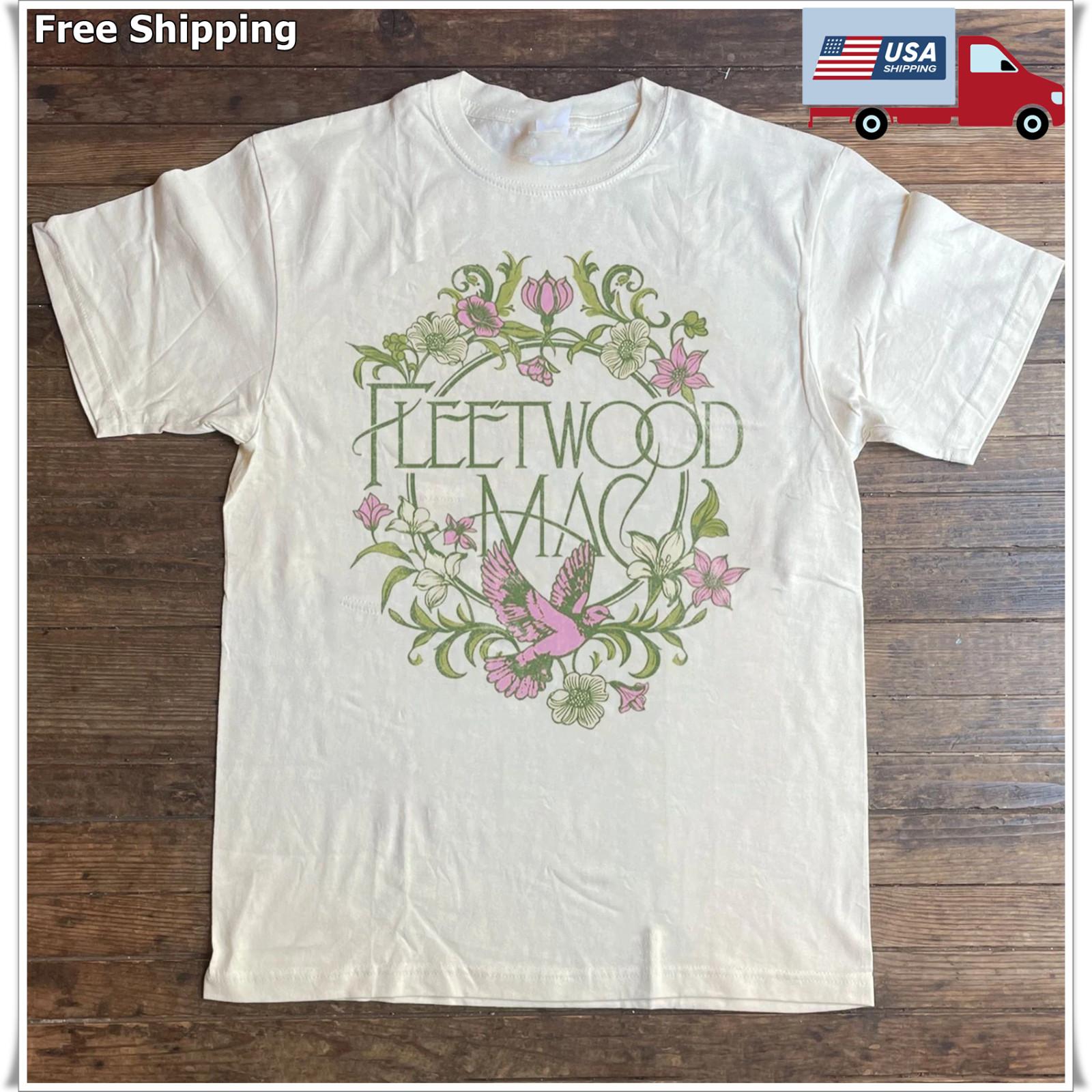 New!! Fleetwood Mac Dove Flowers White Unisex T-shirt Size S-5XL M