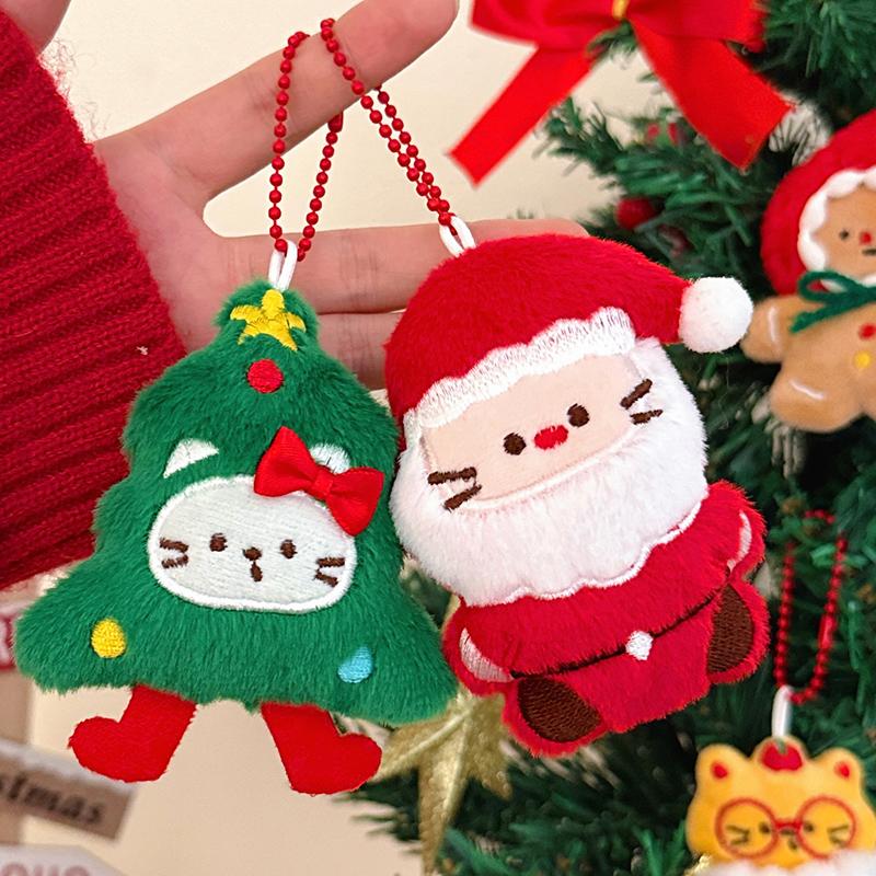 Christmas Decorations 2025 Christmas Doll Pendants Cute Elk Santa Claus Keychains Accessories Party Favors New Year Gifts