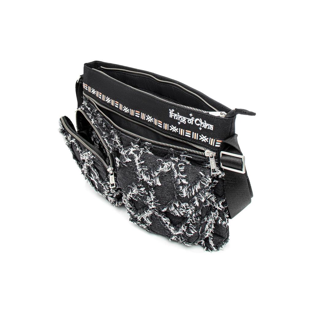 New LiNing Cotton Shoulder Bag, Crossbody Bag Unisex Black ABDT249-1