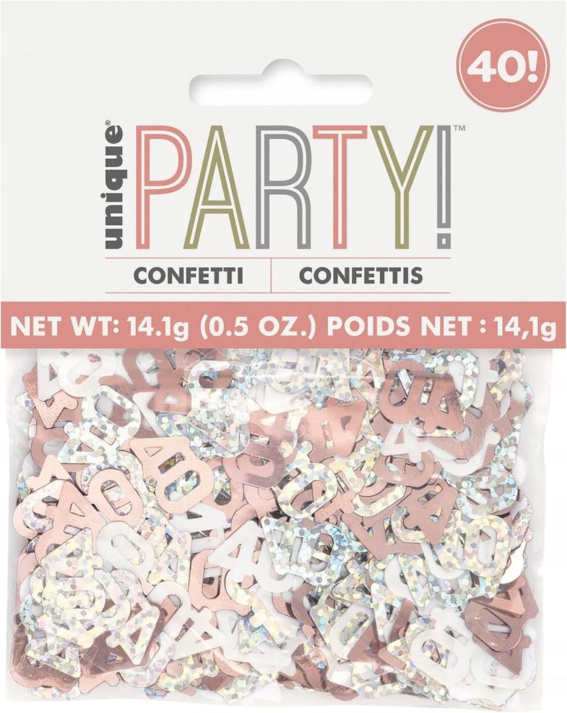 Konfetti Dekoracyjne 40 Urodziny Różowe Złoto Rose Gold Czterdziestka 14G