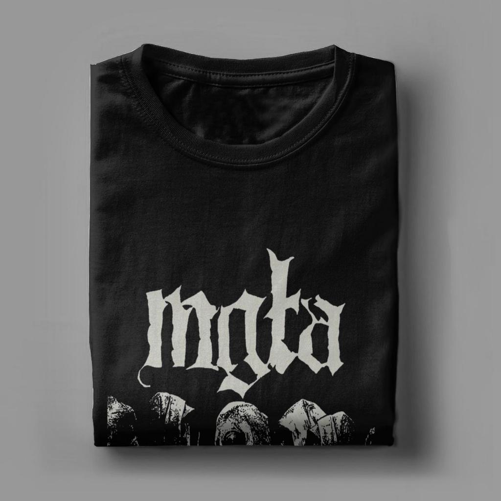 Mgla T Shirts for Men 100% Cotton Novelty T-Shirt Round Neck Band Tees Short Sleeve Tops 4XL 5XL