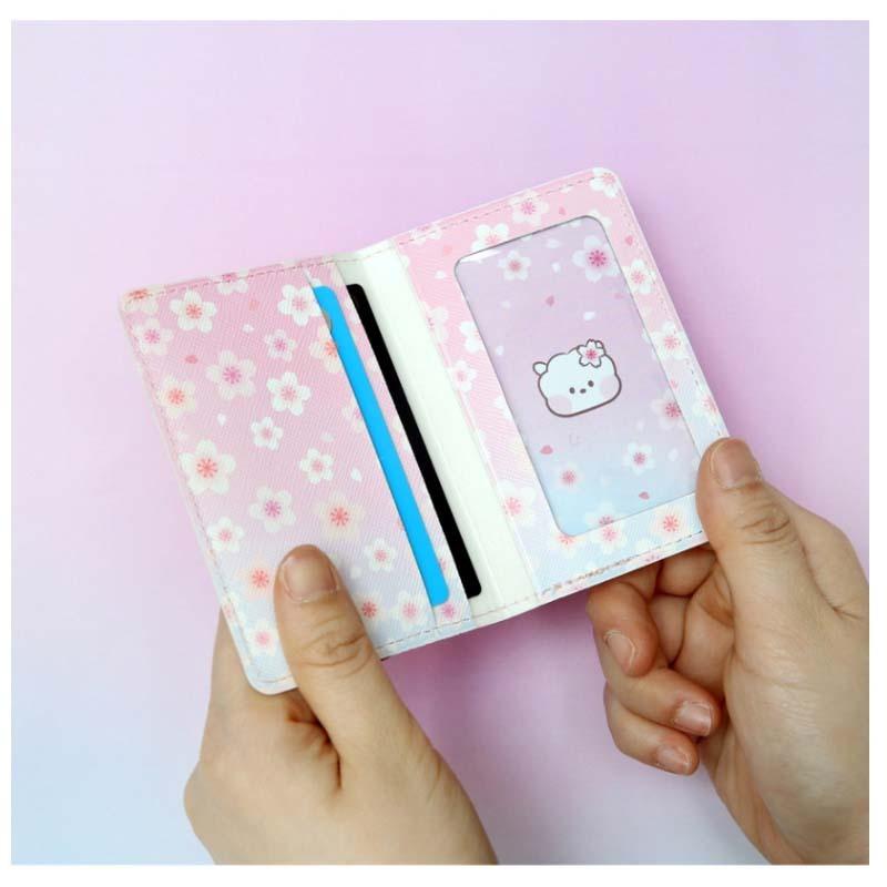 BTS BT21 Official Leather Patch Card Case CHEERY BLOSSOM