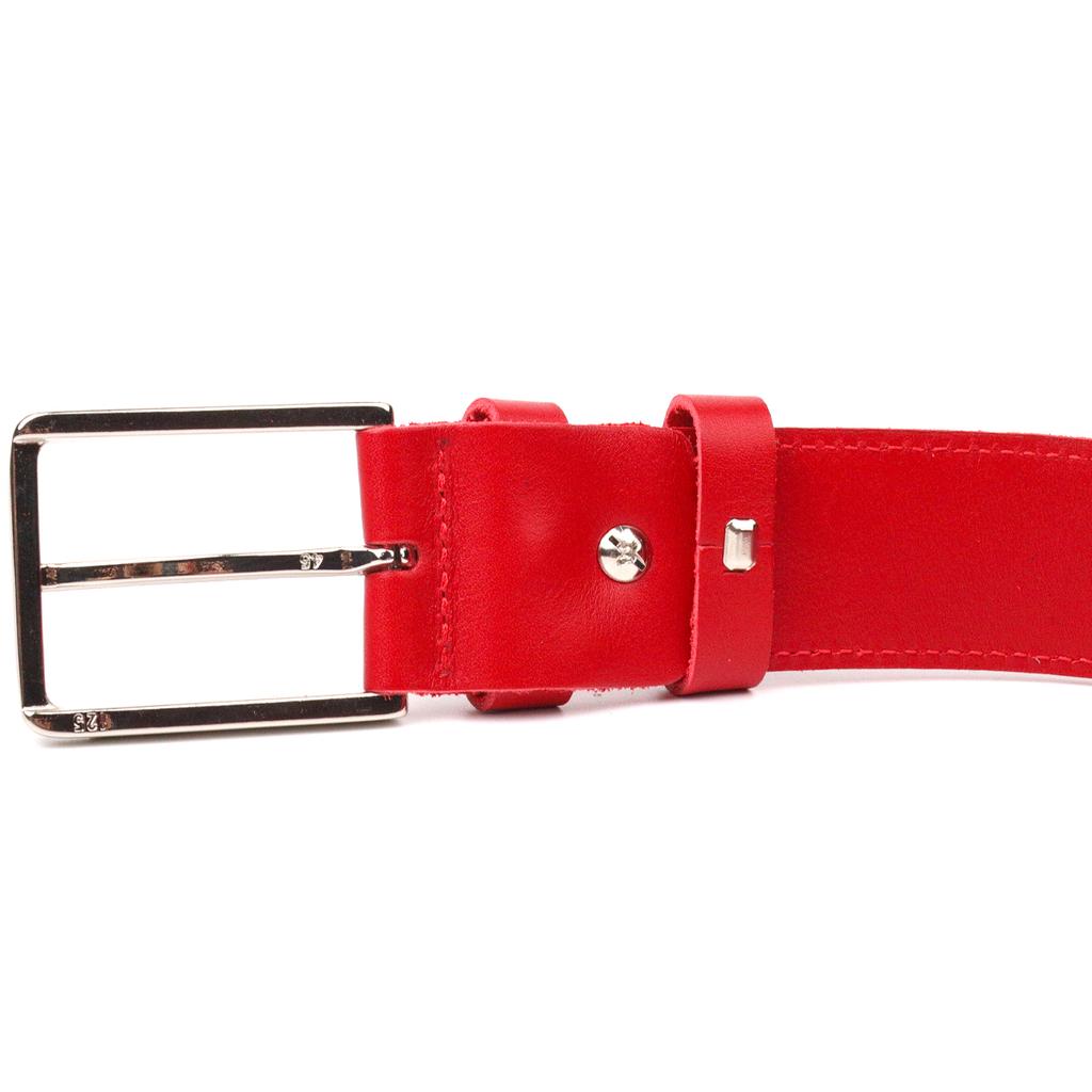 Hochwertiger Damengürtel für Jeans aus echtem Leder GRANDE PELLE Ledergürtel 21455 Rot