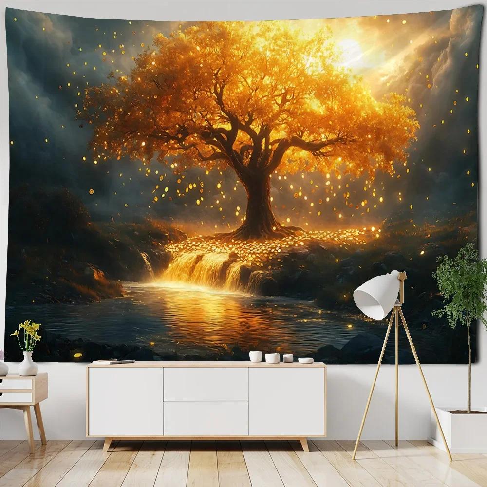 Mysterious Tree Tapestry Wall Decoration Blanket Room Background Poster Bohemian Home Art Decoration Hanging on the Wall