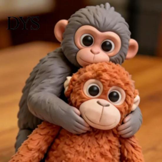 Monkey Keychain 1/2Pcs Pendant Plush Charm Key Chain Everyday Use Keys Backpack Purse Car Bag Decoration Mini Accessory Print