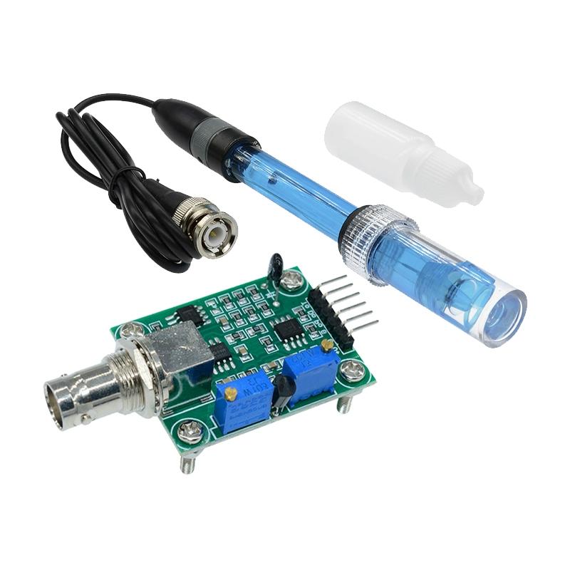 Liquid PH Value Detection Regulator Sensor Module Monitoring Control Meter Tester + BNC PH Electrode Probe For Arduino PH 0-14