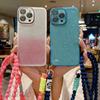 Crossbody Strap Case For Samsung Galaxy S24 Ultra S21 S25 S23 FE S22 Plus A16 A56 A55 A15 Glitter Neck Plush Lanyard Rope Cover