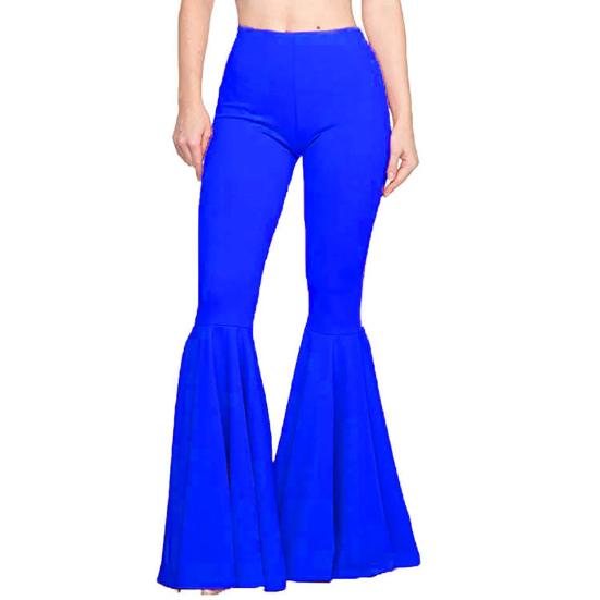 High-Waist Elastic Waistband Control Tummy Hip Lifting Lady Trousers Skinny Breathable Women Solid Color Sports Mermaid Flared Pants Streetwear