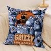 Federa Cuscino G-Grizzly e L-Lemming Peluche Corto Setoso Stampata su Entrambi i Lati Federa per Cuscino per Divano Tutte le Stagioni Decorazione Casa Regalo