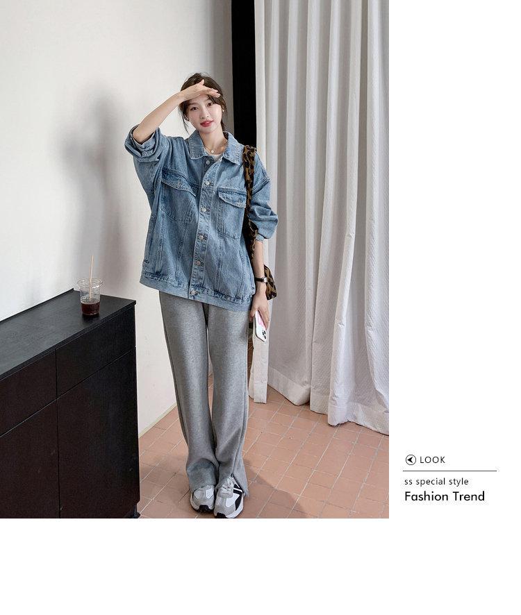 Women's Light Blue Denim Jacket - Korean Retro Style, Versatile for Spring and Autumn, Casual BF Fashion Trend.