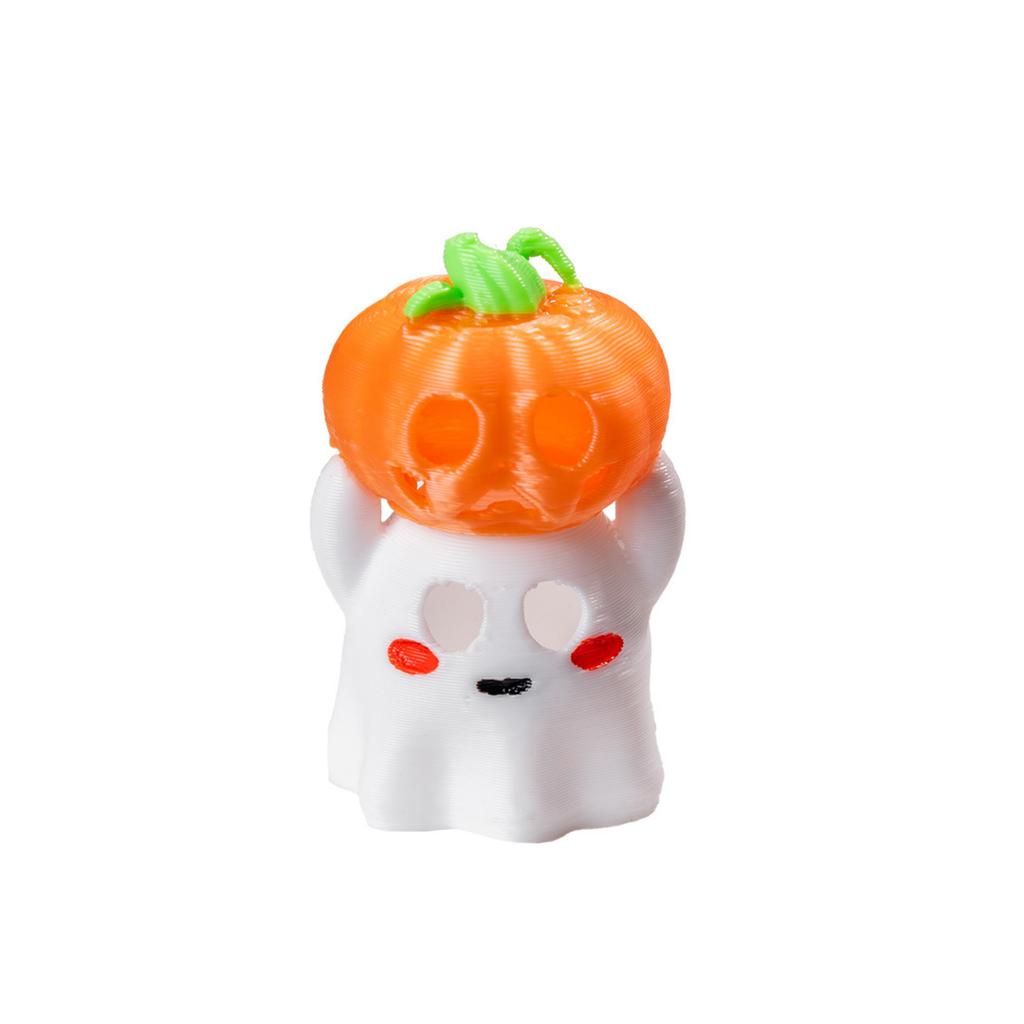 Halloween Ghost Figurine Holding Pumpkin Decoration Small Resin Ornament for Seasonal Home and Office Display