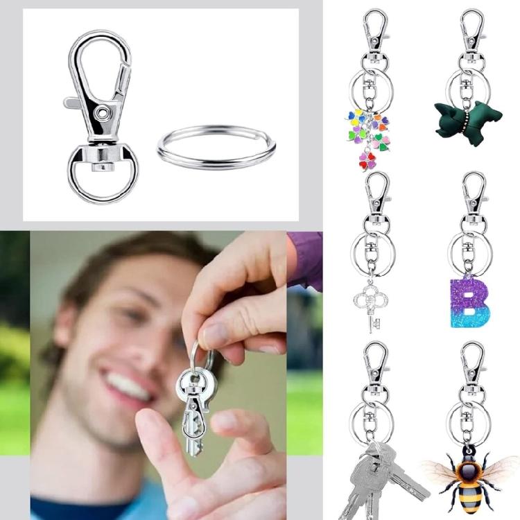 Handmade Keychain Craft Kits Iron Materials for Personalised Creations Simple Assembly Key Chain Hooks and Key Rings