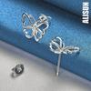 925 Sterling Silber Schmetterling Piercing Ohrringe Modischer Hochzeitsschmuck