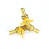 3/8" Hose Barb Ball Valve Y Shaped 3 Way Connector Barb Brass Fitting OD 11mm