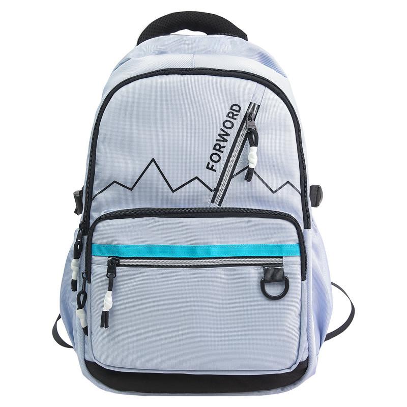 School Bag New Solid Color Backpack Casual Versatile Backpack Large Capacity Junior High School Student Backpack