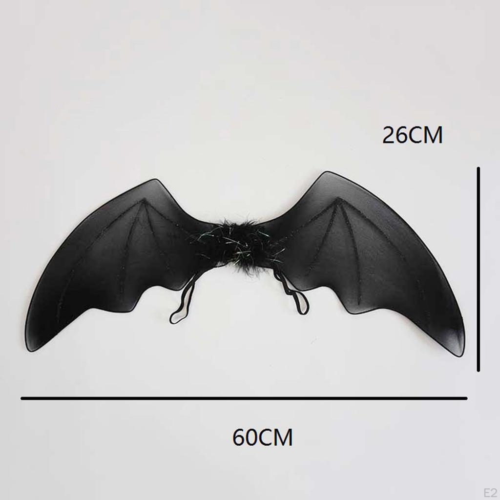 Halloween Bat Costumes Set Skirt Headband Clothes Suit Photo Props Wing with Wand for Women