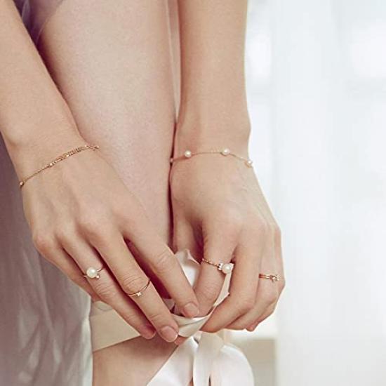 FANCIME K18 Pink Gold Bracelet for Women, Natural Freshwater Pearl, 18k Gold, Popular, Birthday, Anniversary, Mother's Day, Christmas Gift, Gift