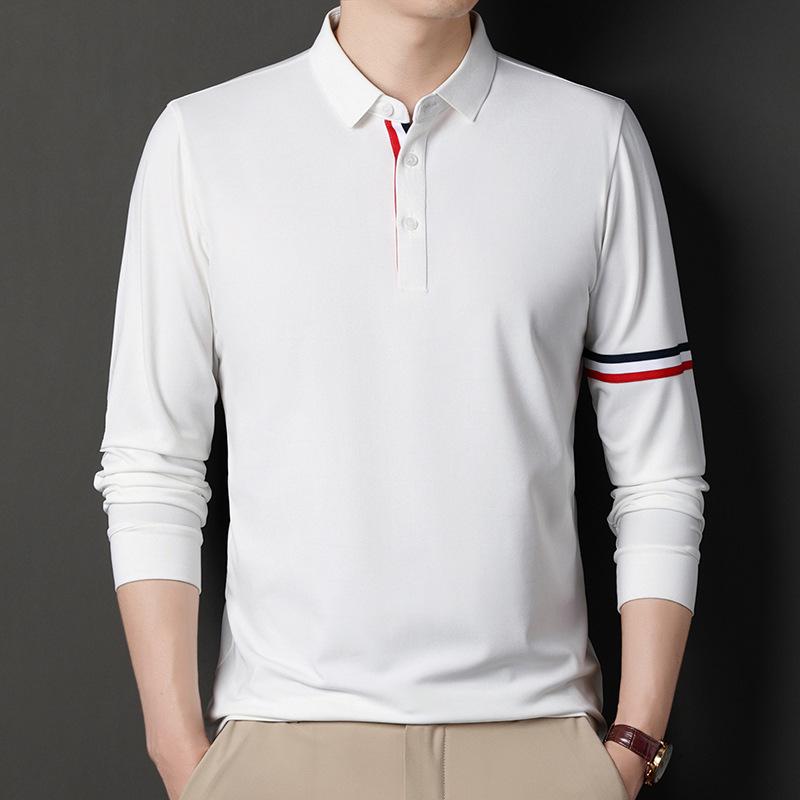 

Мужская рубашка поло с длинными рукавами и лацканами, среднего и зеленого цвета, с персонализированным дышащим низом 4XL