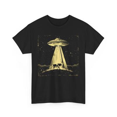 Maglietta Alieno per Uomo Donna | T-shirt Grafica UFO | Maglietta Abduzione Mucca Alieno