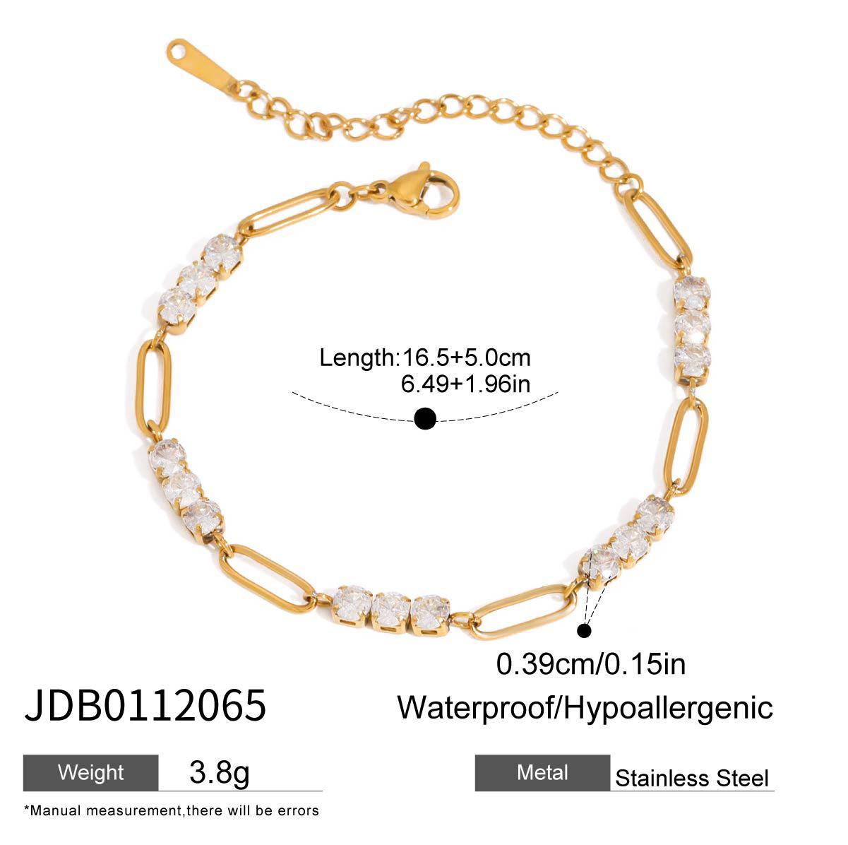 

European and American stainless steel full diamond tennis chain jewelry bracelet stacked with titanium steel