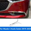 For Mazda 3 M3 Axela Sedan -2024 2025 Chrome Front Fog Light Lamp Eyelid Eyebrow Foglight Strip Trim Accessories Car Styling