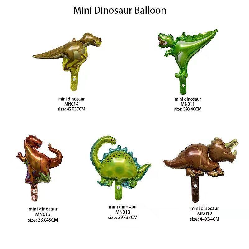 7 Pcs Mini Dinosaur Balloon Small Cartoon Tyrannosaurus Rex Triceratops Swift Raptors Triceratops Children's Birthday Toy Decor