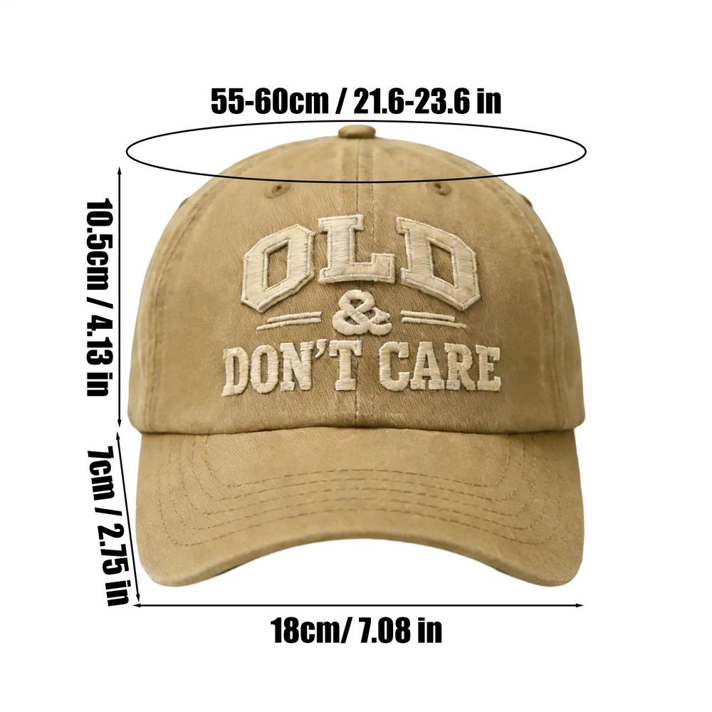 Baseball Caps Letter OLD Dont Care Embroidery Retro Washed Cotton Baseball Cap For Men Women Snapbacks Outdoor Sport Sun Hat